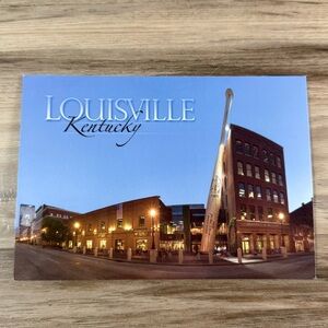 Postcard Kentucky KY Louisville Slugger Museum Giant Baseball Bat Downtown